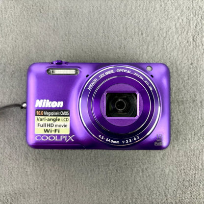 Nikon COOLPIX S6600 Digital Camera (Rare Purple) 16.0MP with 12x Zoom - Complete Set 🍥 🎀📷