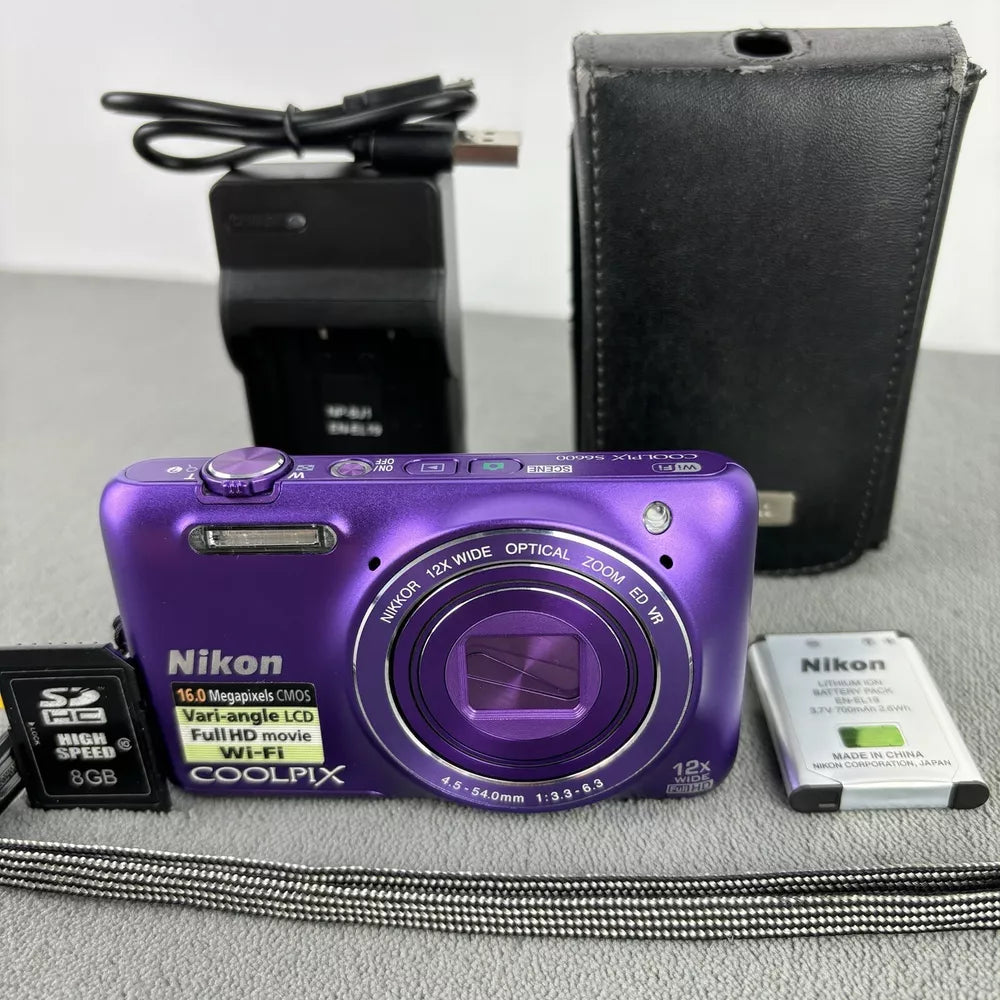 Nikon COOLPIX S6600 Digital Camera (Rare Purple) 16.0MP with 12x Zoom - Complete Set 🍥 🎀📷