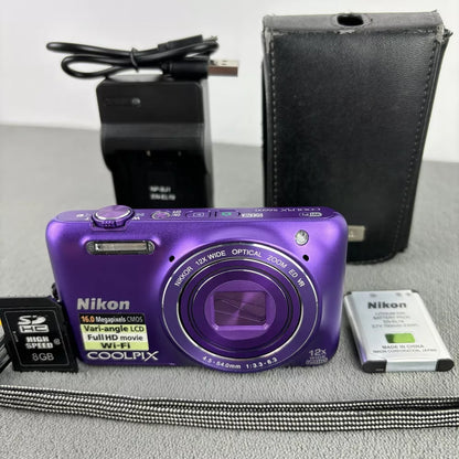 Nikon COOLPIX S6600 Digital Camera (Rare Purple) 16.0MP with 12x Zoom - Complete Set 🍥 🎀📷