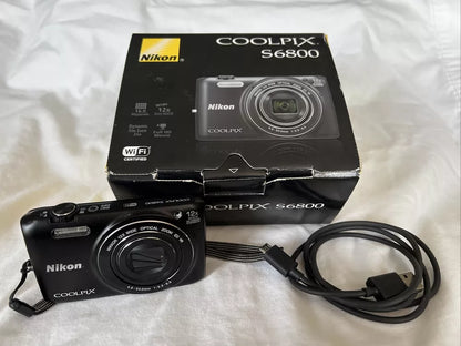Used Nikon Coolpix S6800 16.0MP Compact Digital Camera with 12x Optical Zoom 🍥🎀📷
