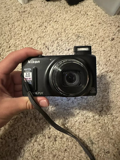 Used Nikon Coolpix S9500 18.1 MP Digital Camera (Black) 🍥🎀📷
