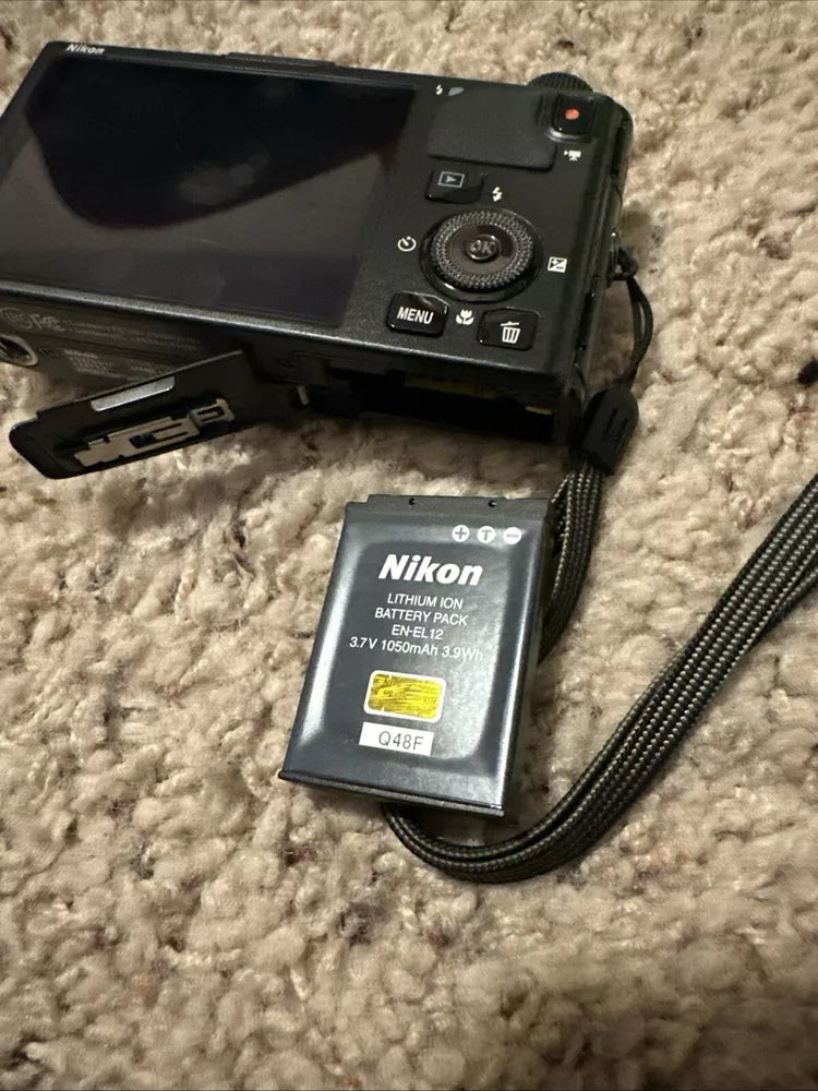 Used Nikon Coolpix S9500 18.1 MP Digital Camera (Black) 🍥🎀📷