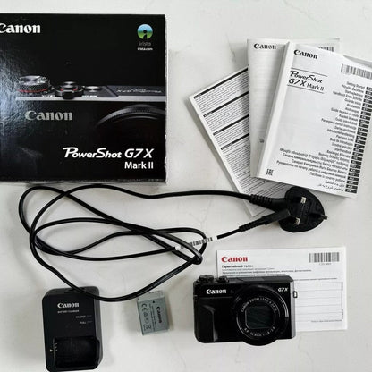 Used Canon PowerShot G7X Mark II Digital Camera (Black) 🍥🎀📷