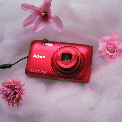 Used Red Nikon Coolpix S3600 Digital Camera